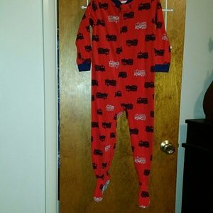 One piece fleece footie pajamas